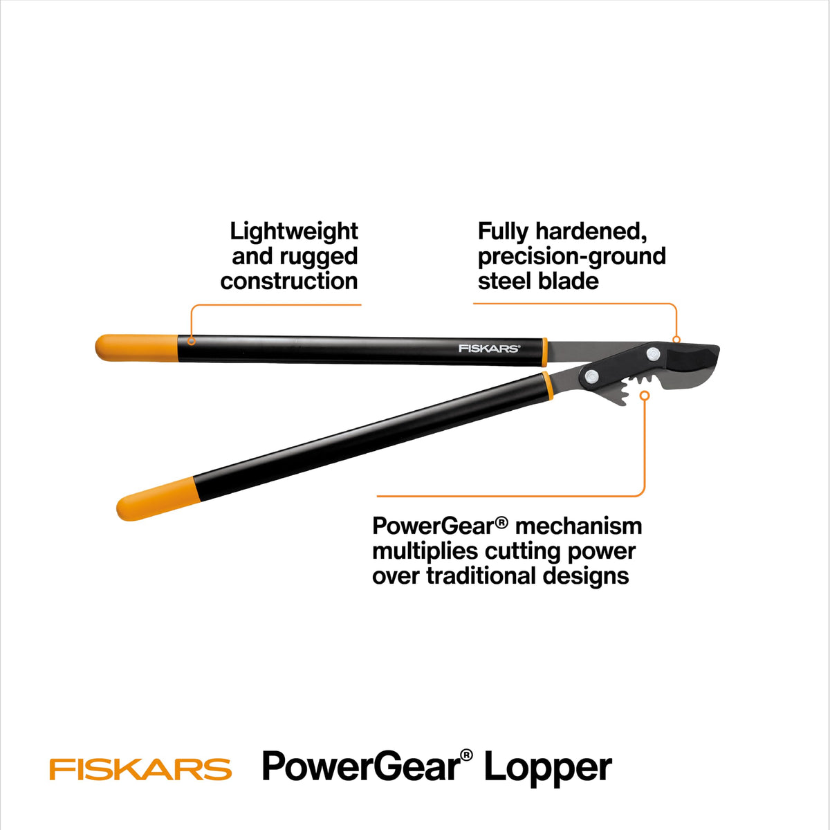 Fiskars PowerGear Lopper 32in ergonomic handle reduces wrist strain