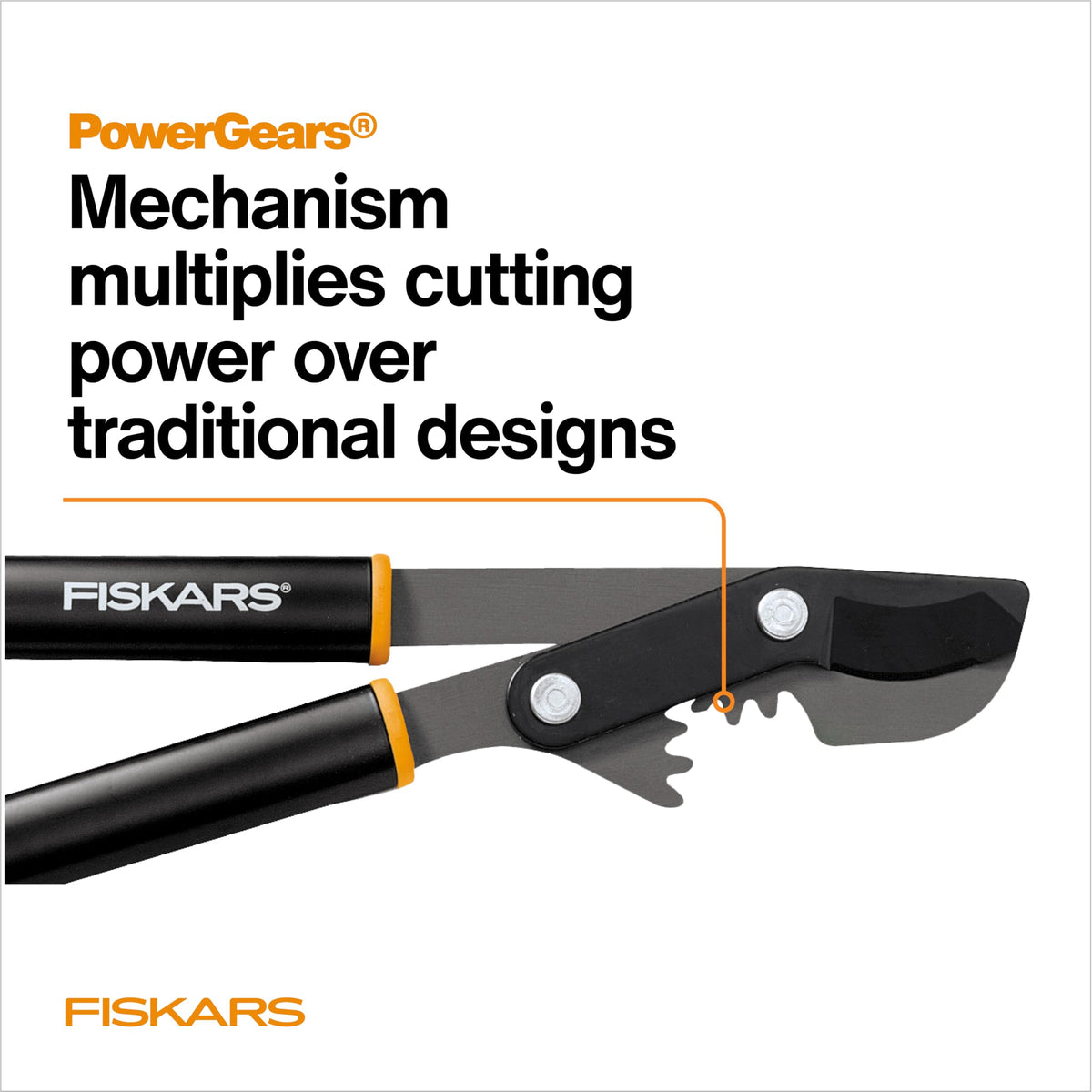 Non-stick coating minimizes friction on Fiskars lopper blade