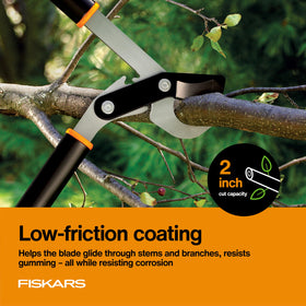 Close-up of sharp edge on Fiskars PowerGear Lopper for clean cuts