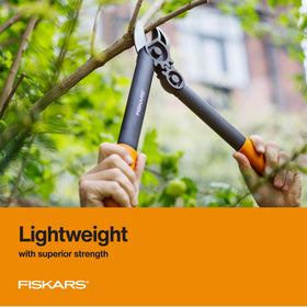 Fiskars PowerGear Lopper with DuraFrame construction for strong yet lightweight use.