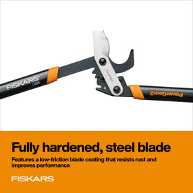 Fiskars PowerGear2 mechanism closeup highlights amplified leverage for tougher cuts