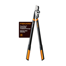 Fiskars PowerGear2 lopper close-up of blade for clean cuts on live growth