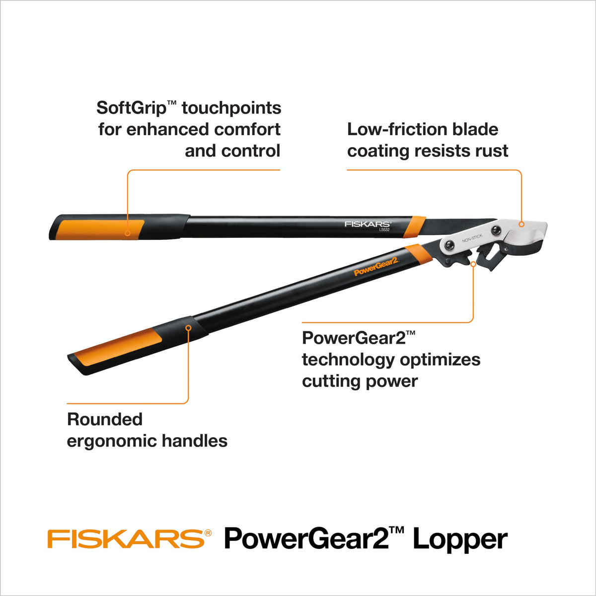 Fiskars PowerGear2 lopper in action showing leverage for tough branches