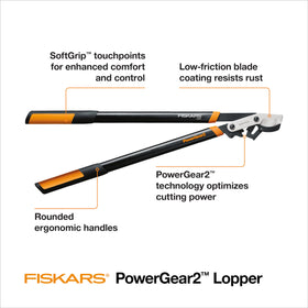 Fiskars PowerGear2 lopper in action showing leverage for tough branches