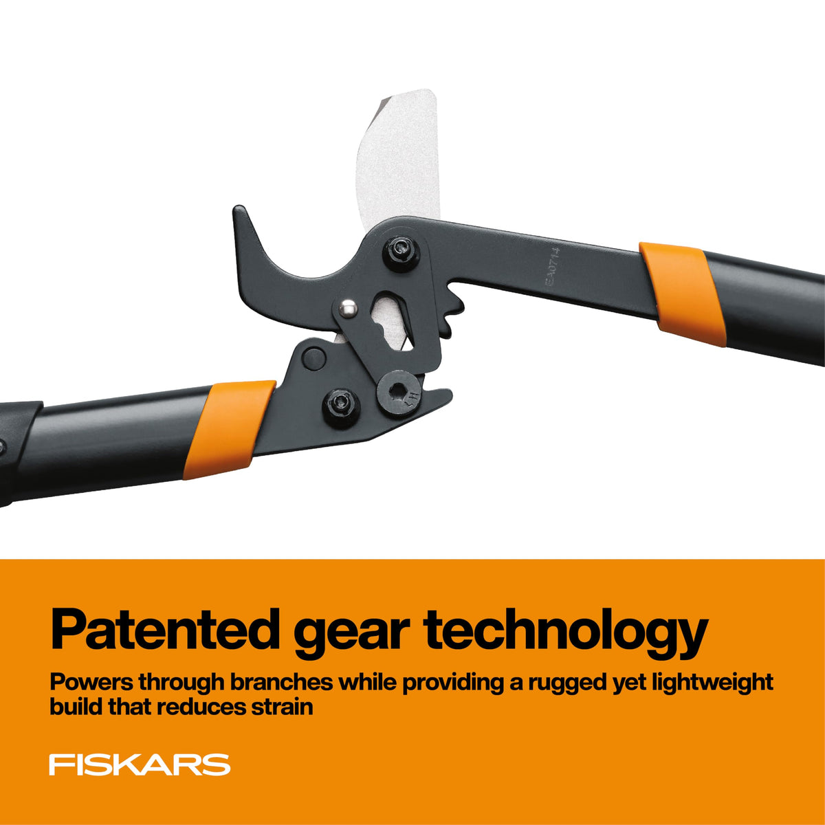 Fiskars PowerGear2 lopper with non-stick coating for smooth cutting and rust resistance.