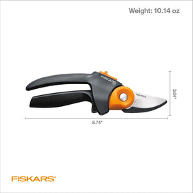 Fiskars PowerGear2 pruning-shears durable-steel-blade withstands heavy use.