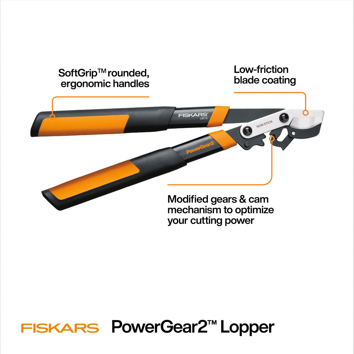 Fiskars PowerGear2 bypass lopper trimming branches up to 1.5 inches.