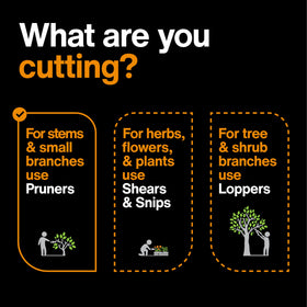 Fiskars Pruner with cushioned grips reduces hand fatigue