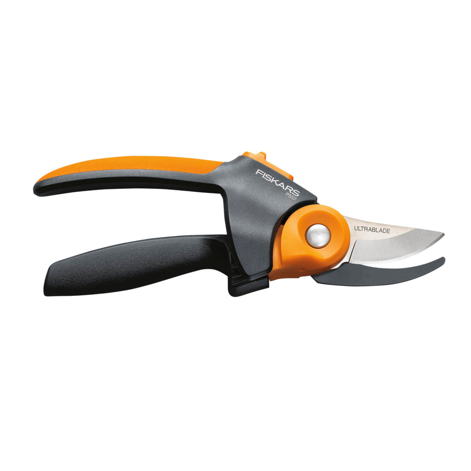 Fiskars PowerGear2 pruning shears cutting thick branches with ease