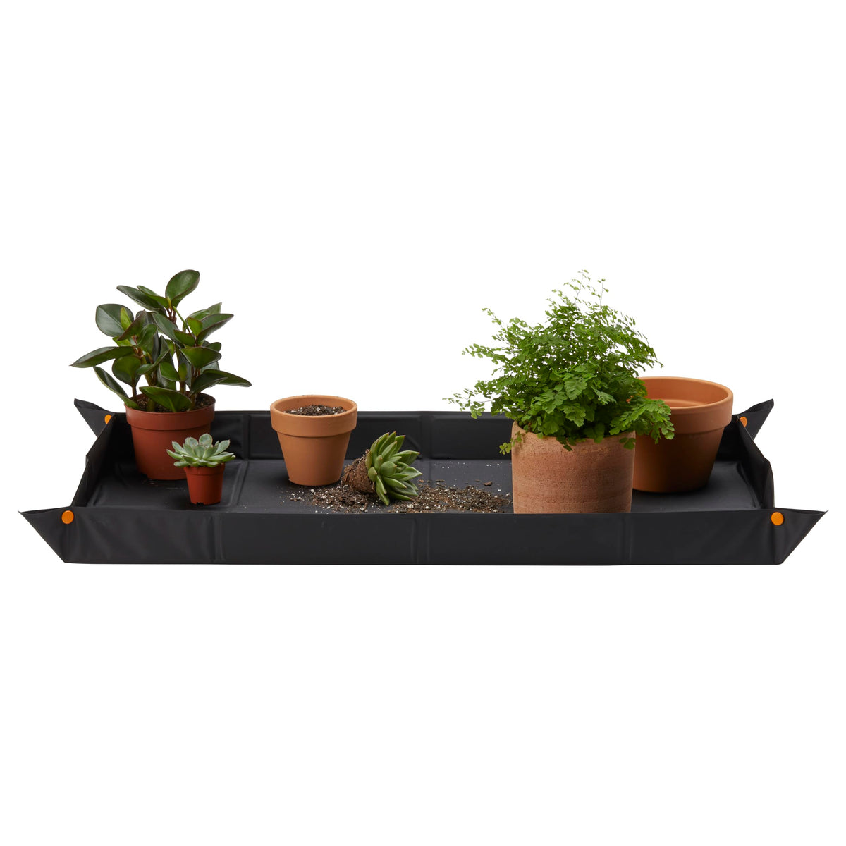 Fiskars repotting mat open area protects surfaces during transplanting and potting.