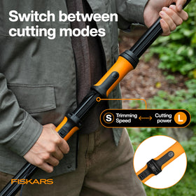 230-degree rotating head allowing cleaner access around dense canopy