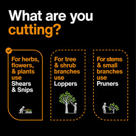 Fiskars SoftGrip handle close-up highlighting comfortable control during pruning.