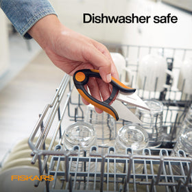 Fiskars softgrip handle improves comfort and control during pruning.
