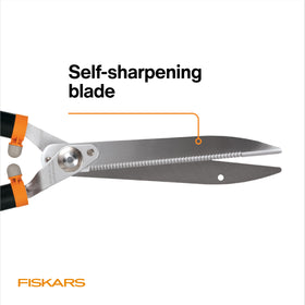 Fiskars SoftGrip handle profile, comfortable grip reduces fatigue during long shaping sessions.