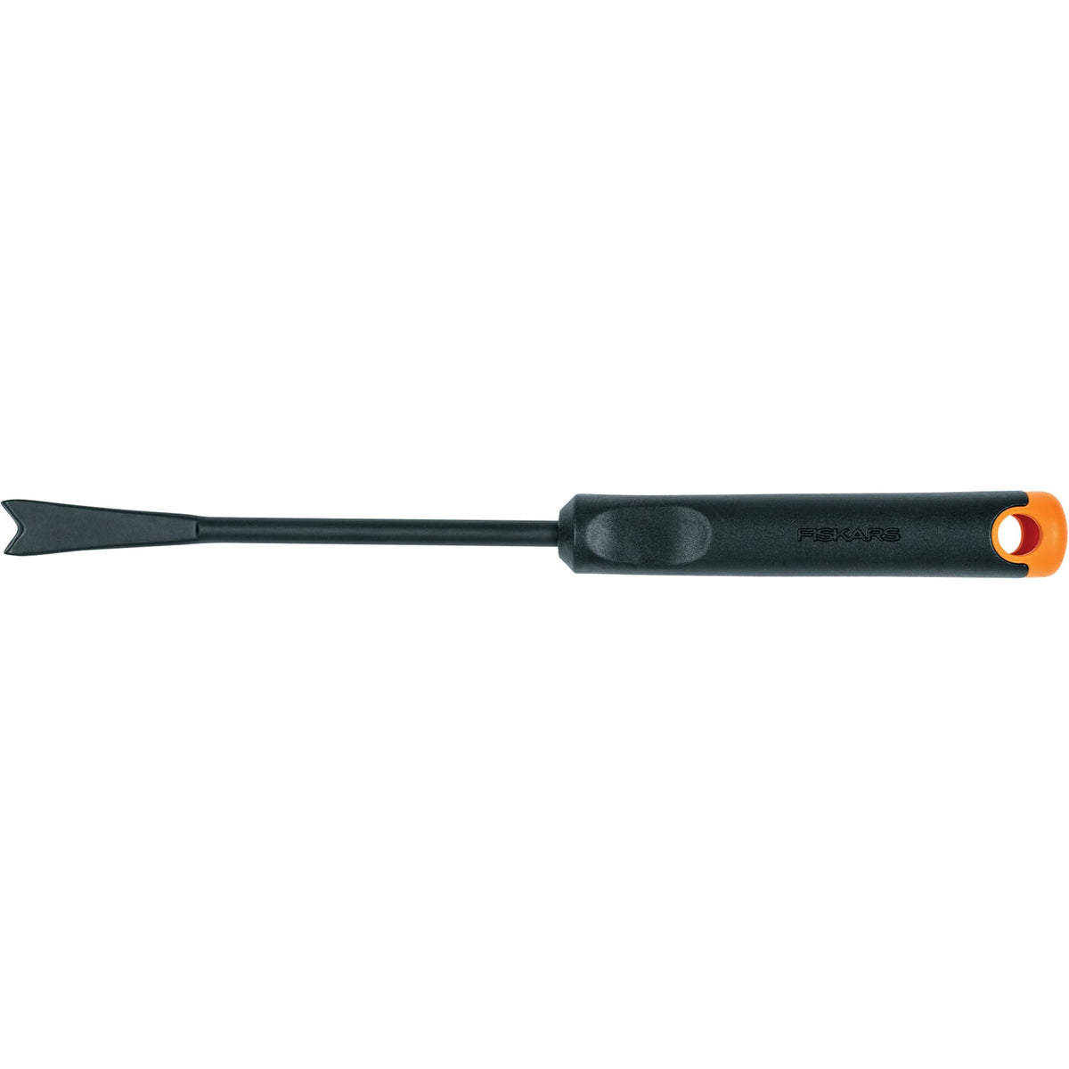 Fiskars weeder designed with a convenient hang hole for storage.