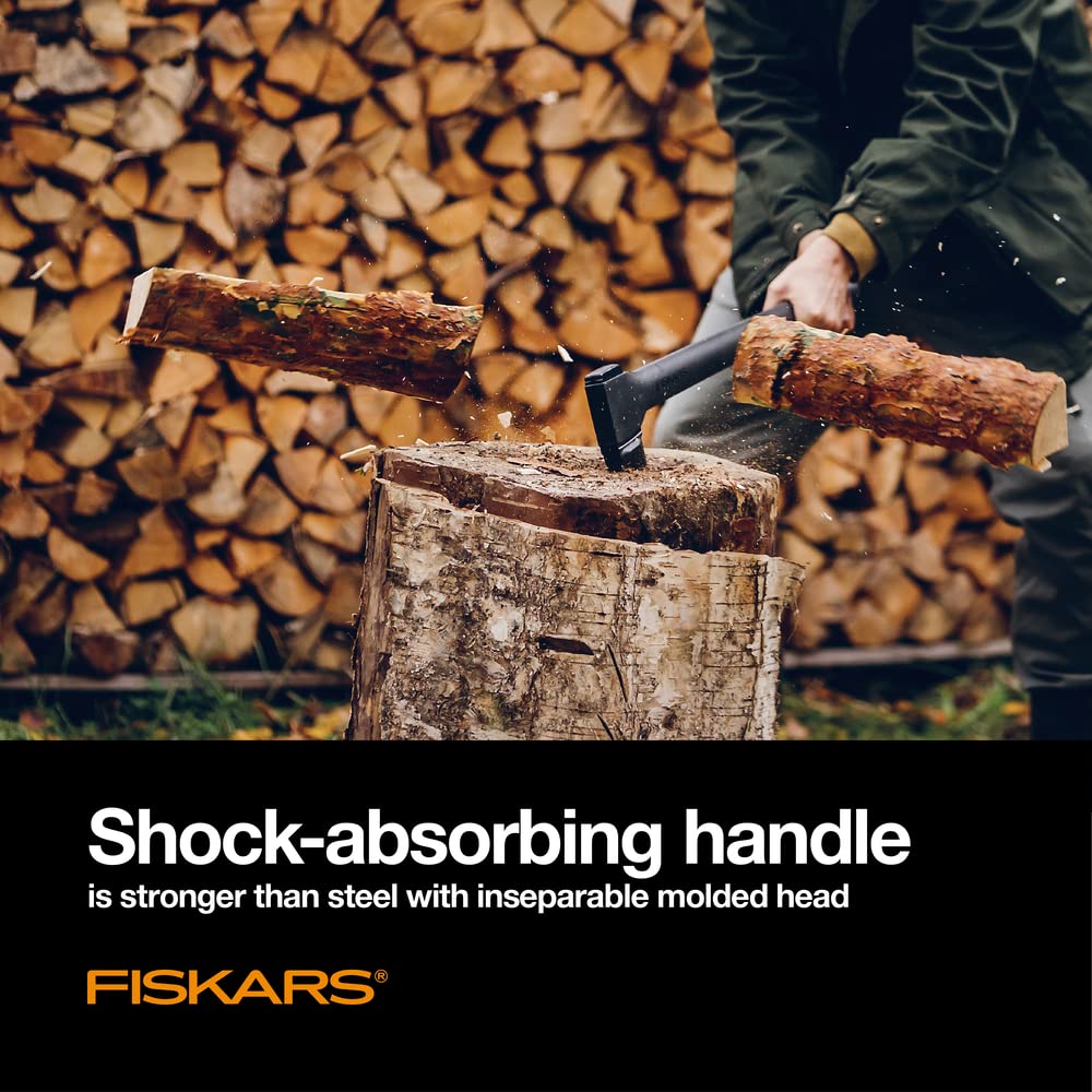 Fiskars X11 with protective sheath and lightweight design is ideal for portable camping.