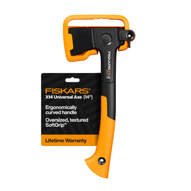 Fiskars X14 edge closeup showing the sharp blade for clean cuts.