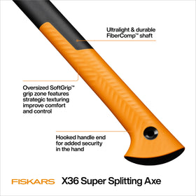 Fiskars X36 FiberComp handle provides lighter, shock-absorbing comfort