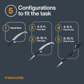 Fiskars XtendControl extension poles extend 4–8 ft for extended reach