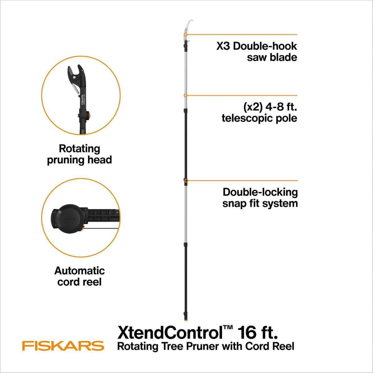 Fiskars XtendControl X3 saw 15-inch blade with double-hooked design for fast cutting