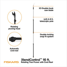 Fiskars XtendControl X3 saw 15-inch blade with double-hooked design for fast cutting