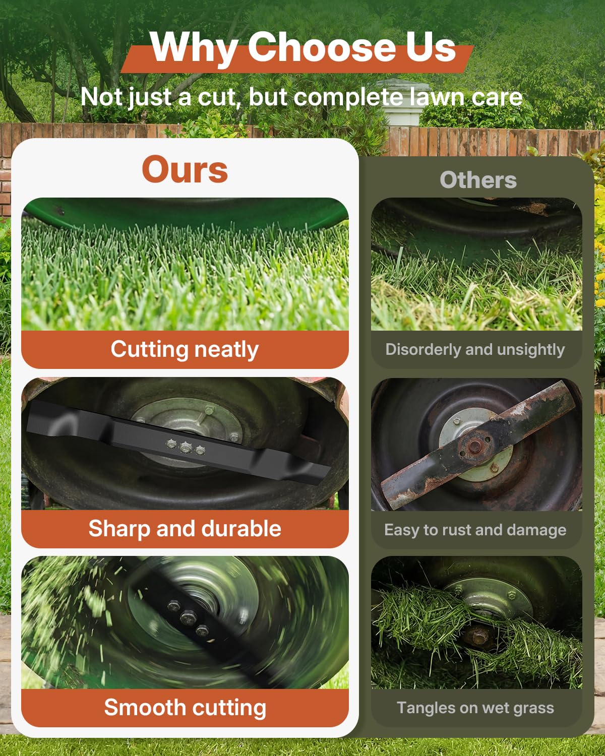 Balanced design reduces vibration for smoother mowing with Fismiuta.