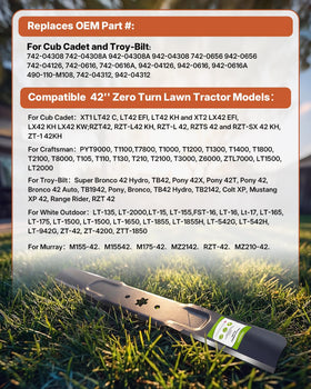 Fismiuta 42-inch mower blade in action demonstrates efficient mulching and clean cuts.