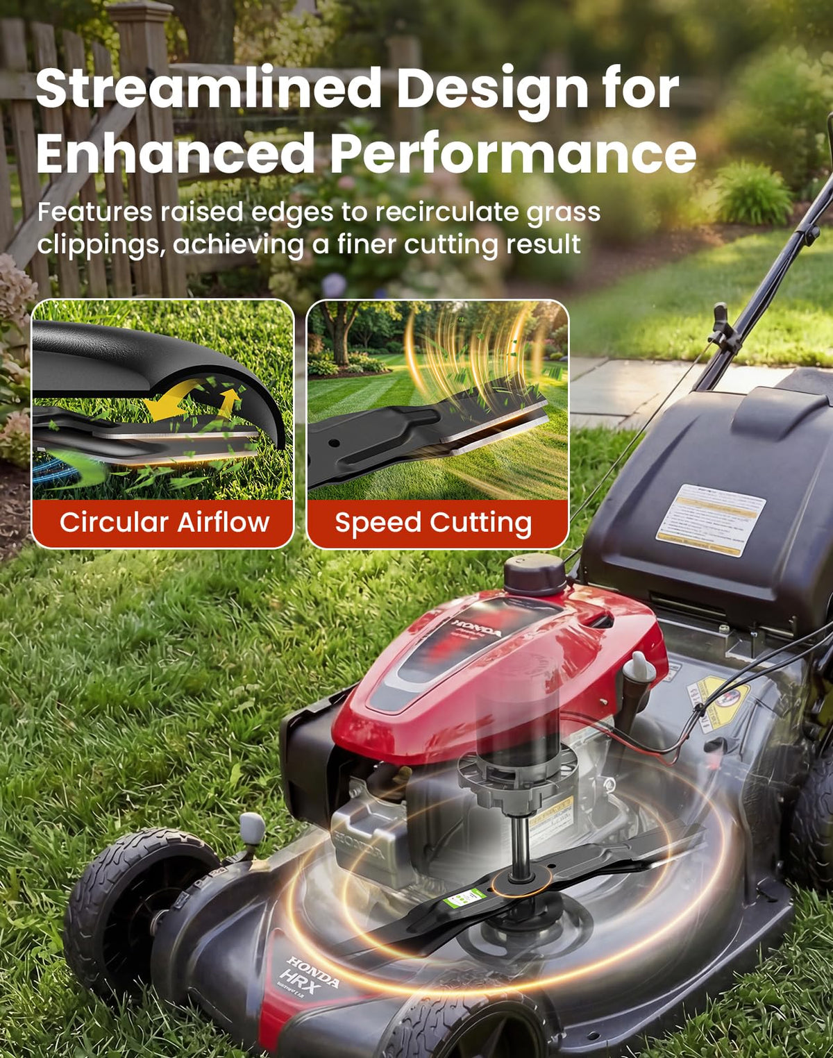 Fismiuta easy-install and balanced blades reduce vibration during mowing.
