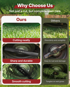 Fismiuta factory-balanced blade minimizes vibration for smoother mowing.