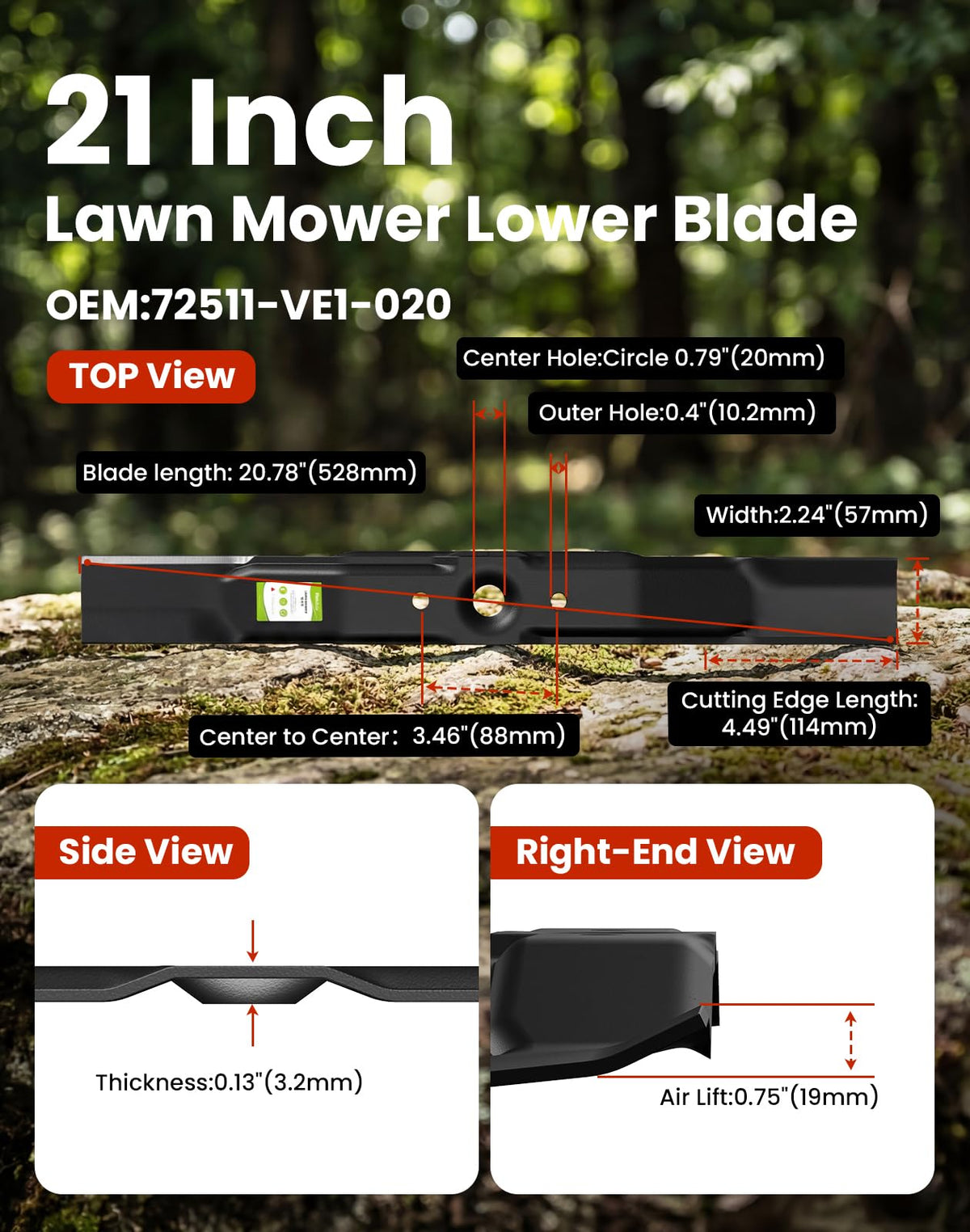 Fismiuta heavy-duty steel blades resist wear for longer-lasting lawn care.