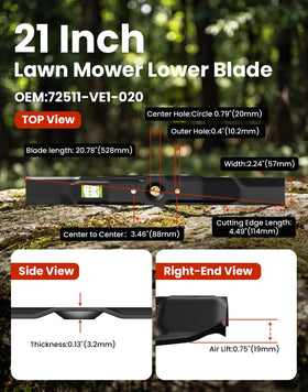 Fismiuta heavy-duty steel blades resist wear for longer-lasting lawn care.