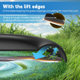 Fismiuta high-carbon steel blade stays sharp through tough mowing tasks