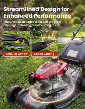 Fismiuta powder-coated blades 21-inch rust resistance for outdoor durability.
