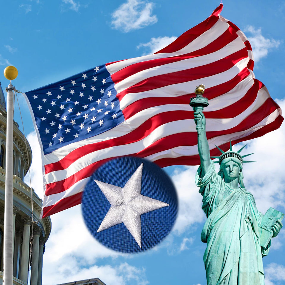 FITEAN 5x8 outdoor flag embroidery for durable exterior display.