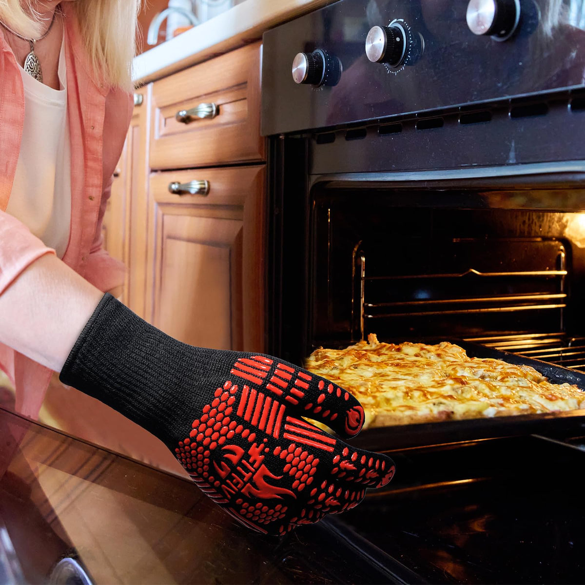 FITFIV barbecue gloves aramid layer delivers durable heat protection and long-lasting performance