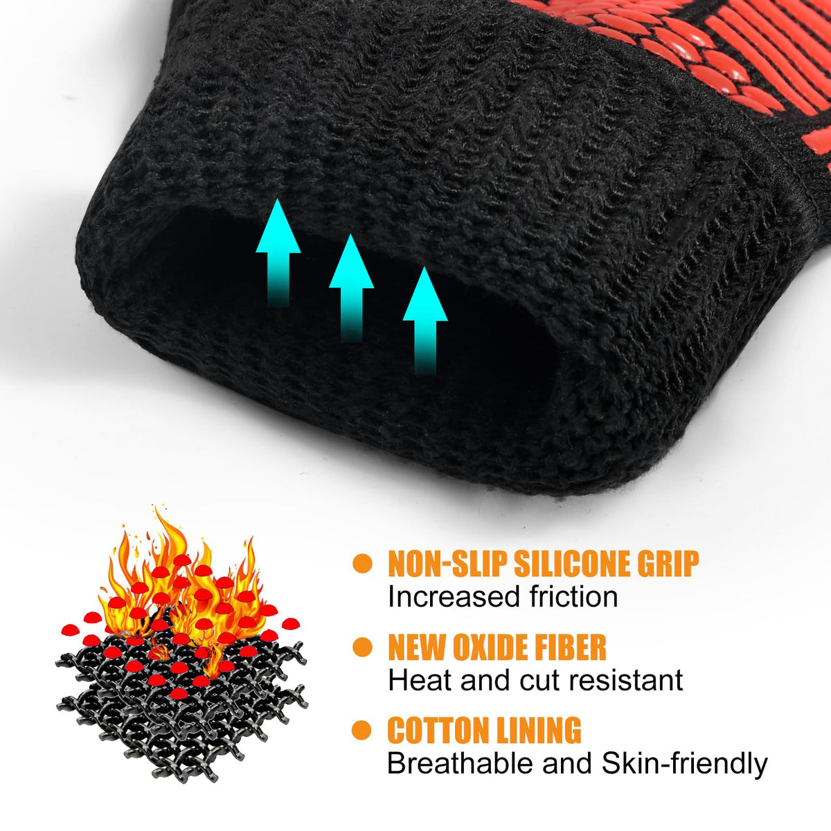 FITFIV BBQ gloves inner comfort focuses on soft, comfortable wear for extended cooking sessions