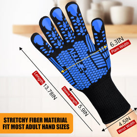 FITFIV BBQ Gloves with silicone grip provide secure handling of hot cookware