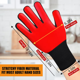 FITFIV BBQ gloves with silicone non slip grip for secure handling of hot cookware