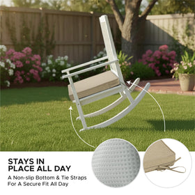 Fitfree non-slip bottom with tie straps keeps cushions secure.