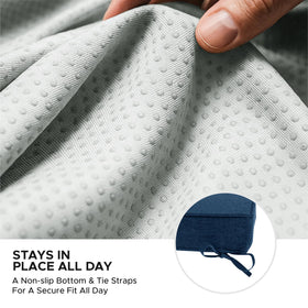Fitfree removable cover on navy cushion for easy machine washing