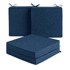 Fitfree navy blue 19x19 outdoor chair cushions, set of four for all-weather seating