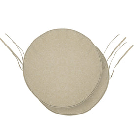 Fitfree round chair cushion 15-inch natural close-up shows fade-resistant fabric