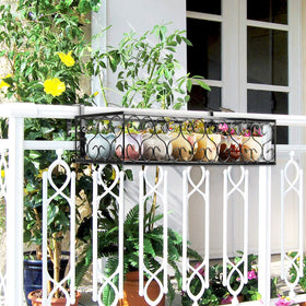Fitlyiee sturdy flower rack features thickened hooks to hang several plants.