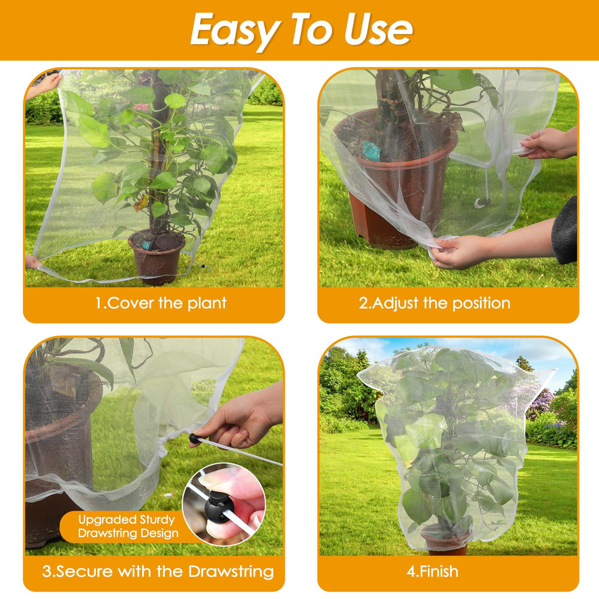 Versatile Fitnice netting protects tomatoes, strawberries, and fruit trees.