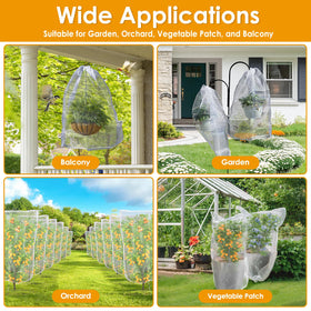 Wind-resistant design with secure drawstring for outdoor gardens.
