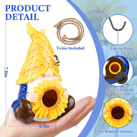Fitraho bird house hanging on patio shows waterproof resin for year-round use