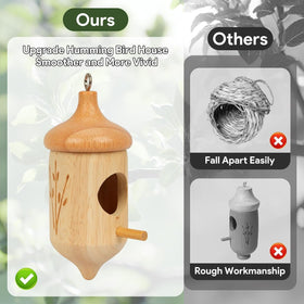 Fitraho hummingbird house opening detail features a 1.06 inch entrance for small species.