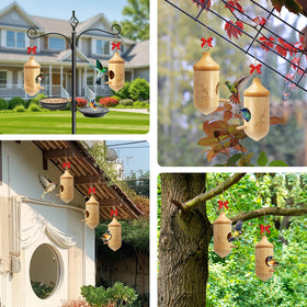 Fitraho hummingbird house wooden design for outdoor gardens attracts birds with charm