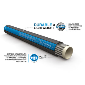 FITT Force Pro hose connected to a faucet, showing secure attachment.