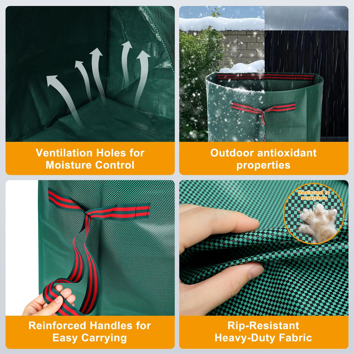 Fiudiry collapsible yard bag folded flat for storage